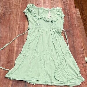 Vintage Nick and Mo Cotton Empire Waist Dress with Ruffled Scoop Neck